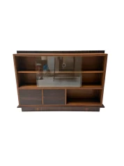 Art Deco Bookcase by Dutch Designer, Solid Oak & Macassar Ebony, 1930s